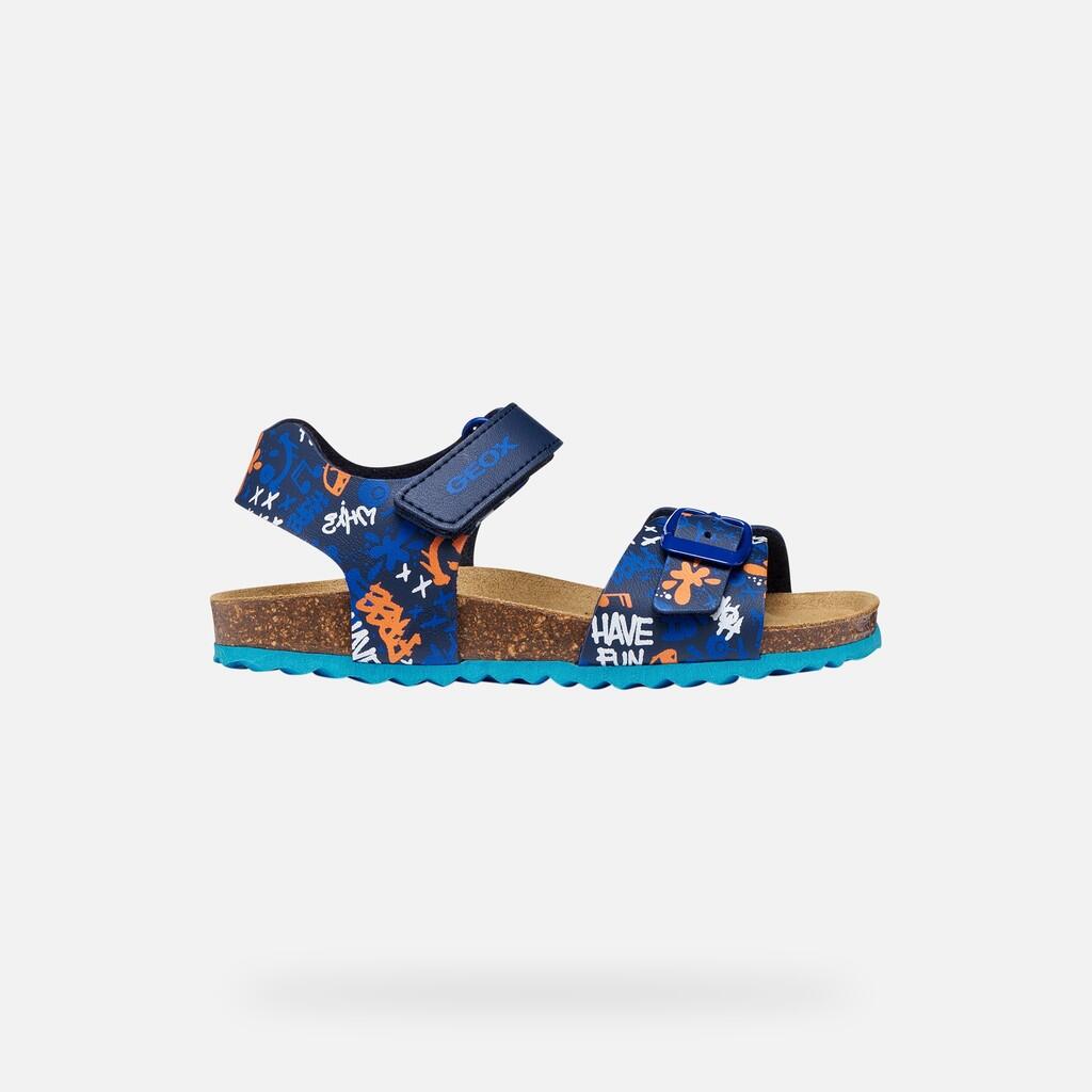 Sandales Garçon J GHITA BOY Bleu Marine/Bleu Clair 2/7