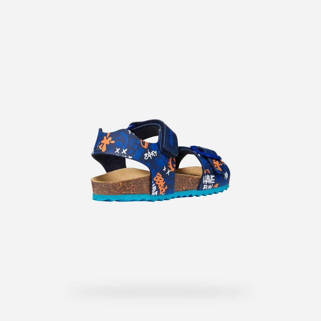 Sandales Garçon J GHITA BOY Bleu Marine/Bleu Clair 6/7