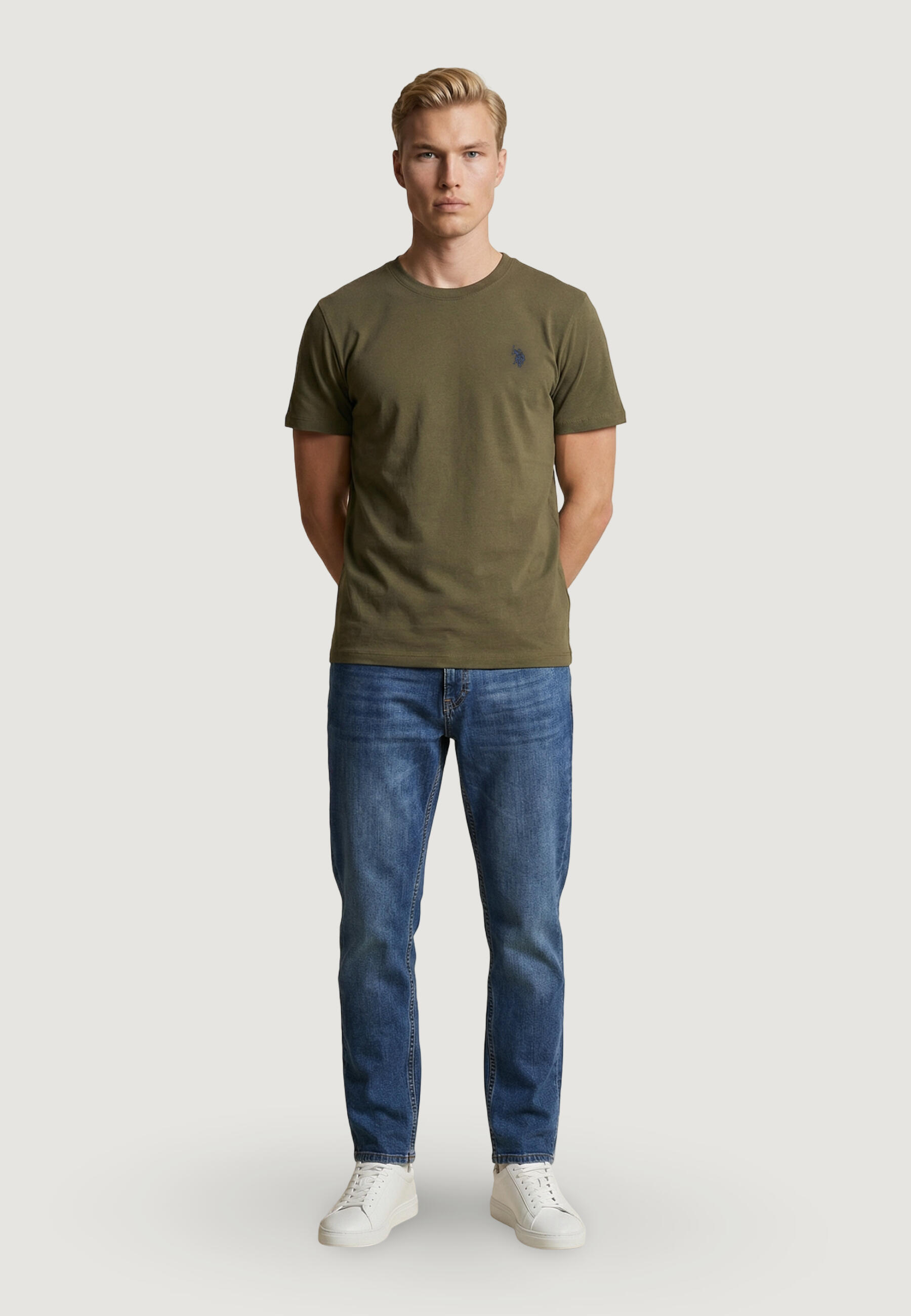 Crop top T-shirt MICK-BASIC HEREN Olijfgroen 5/5