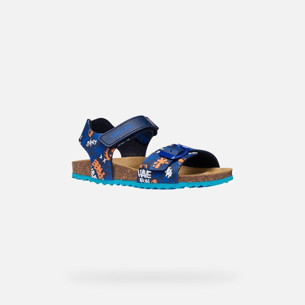 Sandales Garçon J GHITA BOY Bleu Marine/Bleu Clair 4/7