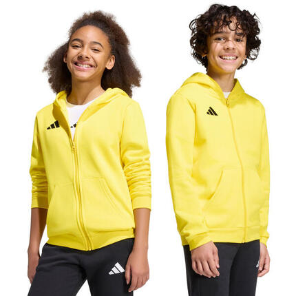 Sweat à capuche zippé enfant adidas en coton jaune