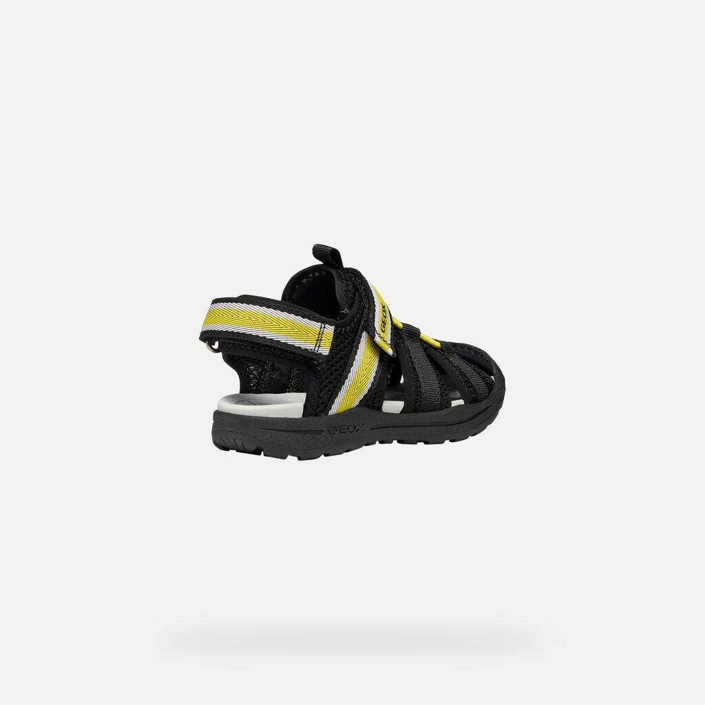 Sandales Garçon J VANIETT BOY Noir/Jaune 6/7