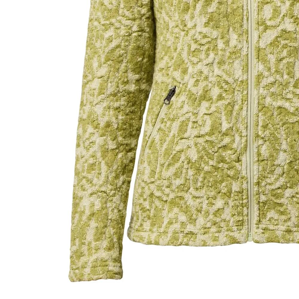 Gilet zippé en laine pour femme Tuva Jacquard Golden Lime - Vert 3/5