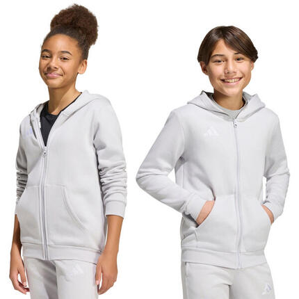 Sweat à capuche zippé adidas enfant gris clair