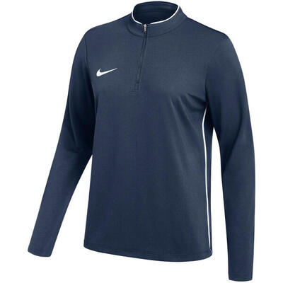 Nike dri-fit damestrainingshoodie donkerblauw - fleecevoering, ronde hals