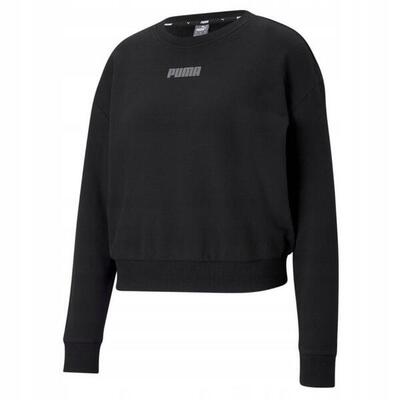 Dames modern basics sweatshirt met crew hals (zwart)