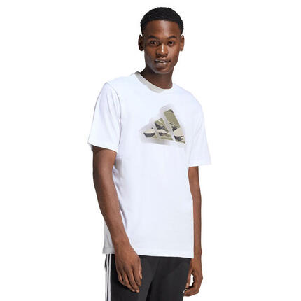 ADIDAS t-shirt homme Graphic coton blanc, col rond, manches courtes