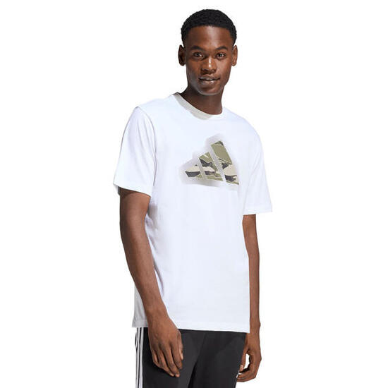 ADIDAS t-shirt homme Graphic coton blanc, col rond, manches courtes