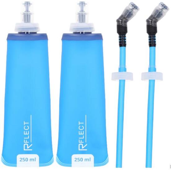 Lot de 2 Gourdes Souples Running 250 ml avec Pailles