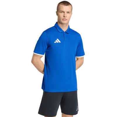 Adidas heren polo trainingsshirt donkerblauw, korte mouw, knoopsluiting