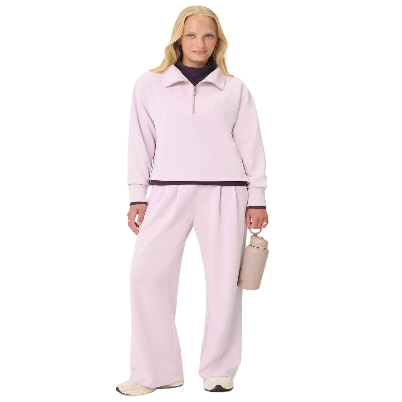 SWEATY BETTY Sweaty Betty Sand Wash Half Zip Crop Sweatshirt  PASTELROZE S 3/7
