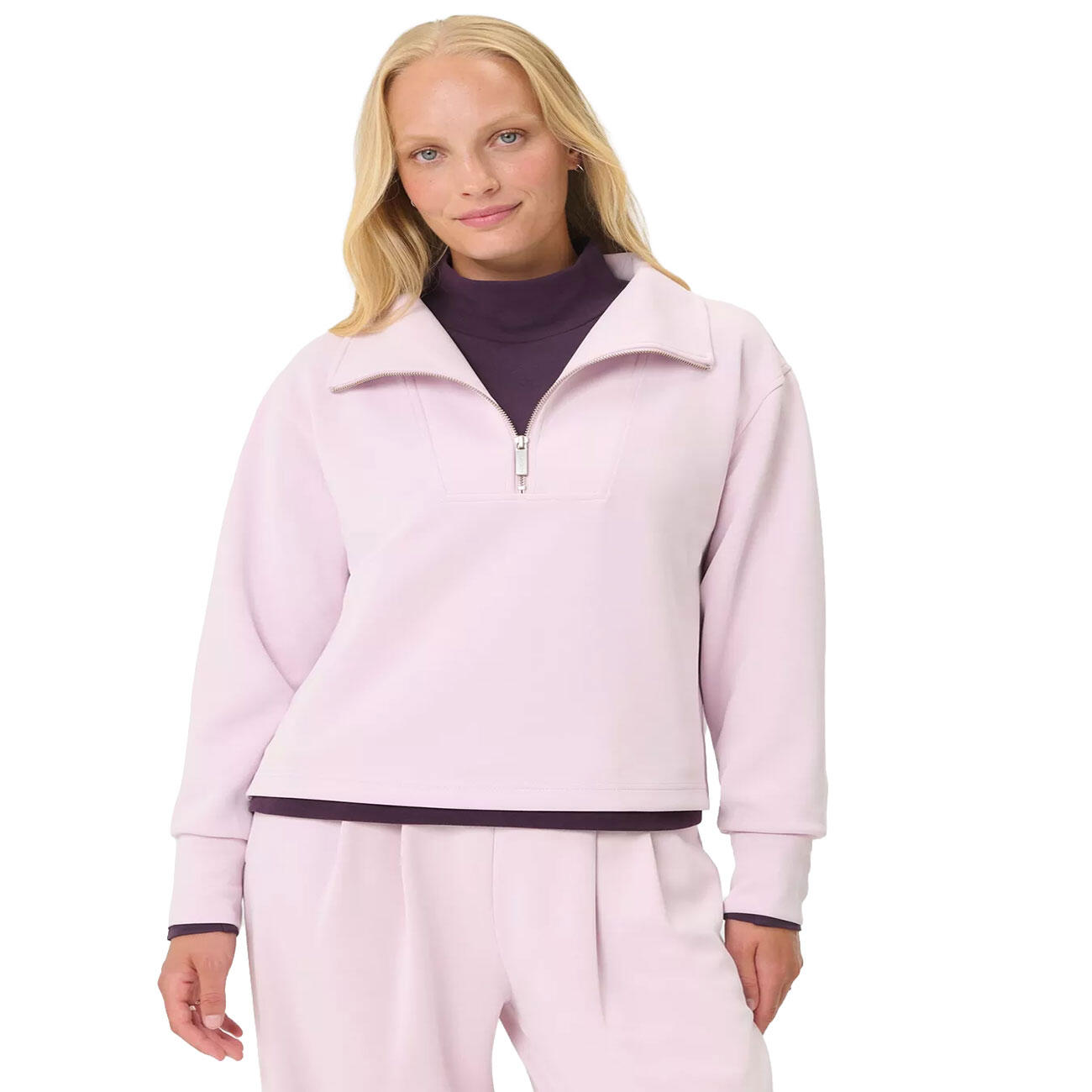 SWEATY BETTY Sweaty Betty Sand Wash Half Zip Crop Sweatshirt  PASTELROZE S 5/7