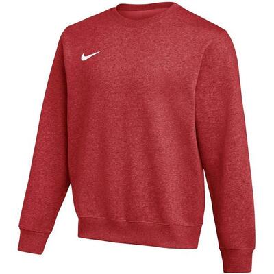 Nike heren fleece trui katoen-polyester rood - ronde hals, lange mouwen