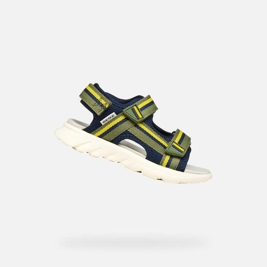 Sandales Garçon J SANDAL AIRADYUM BO Vert Militaire/Bleu Marine