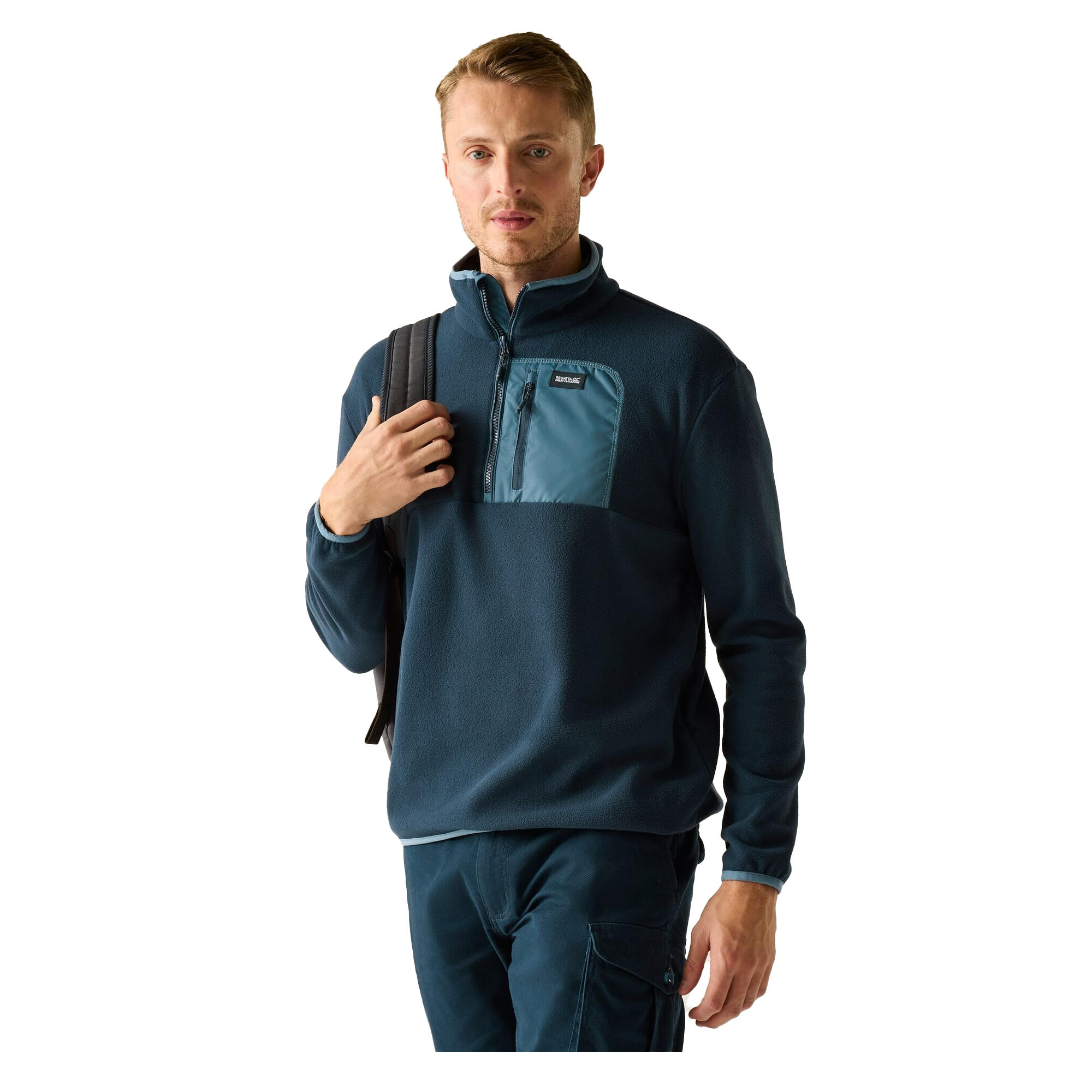 Haut Polaire FRANKIE Homme (Bleu Marine / Bleu De Chine) 4/5