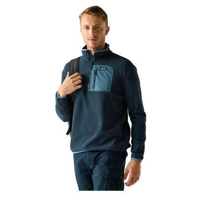 Heren frankie half zip fleece top (marine/china blauw)