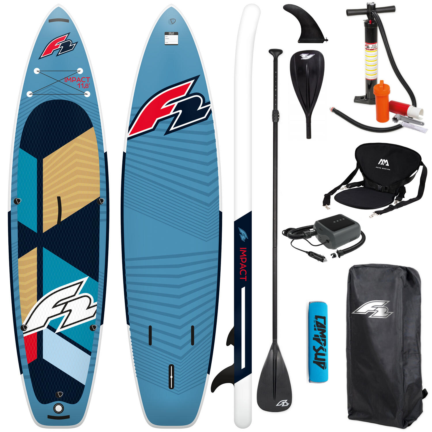 DESKA SUP POMPOWANA F2 IMPACT 10'8'' 325 CM SUPER COMBO 1/6