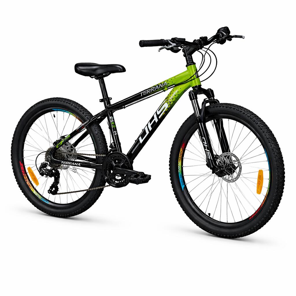 DHS Terrana 2423 Kinderfahrrad – 24 Zoll, Modell 2026, Grün-Schwarz 2/7