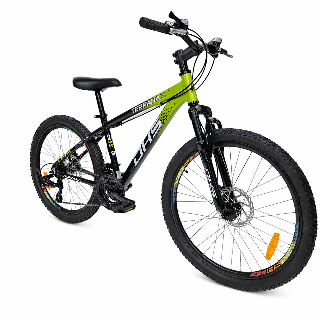 DHS Terrana 2423 Kinderfahrrad – 24 Zoll, Modell 2026, Grün-Schwarz 7/7
