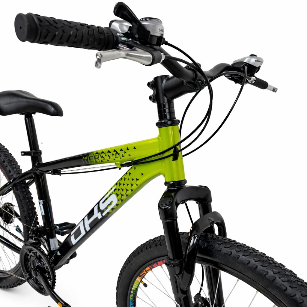 DHS Terrana 2423 Kinderfahrrad – 24 Zoll, Modell 2026, Grün-Schwarz 5/7