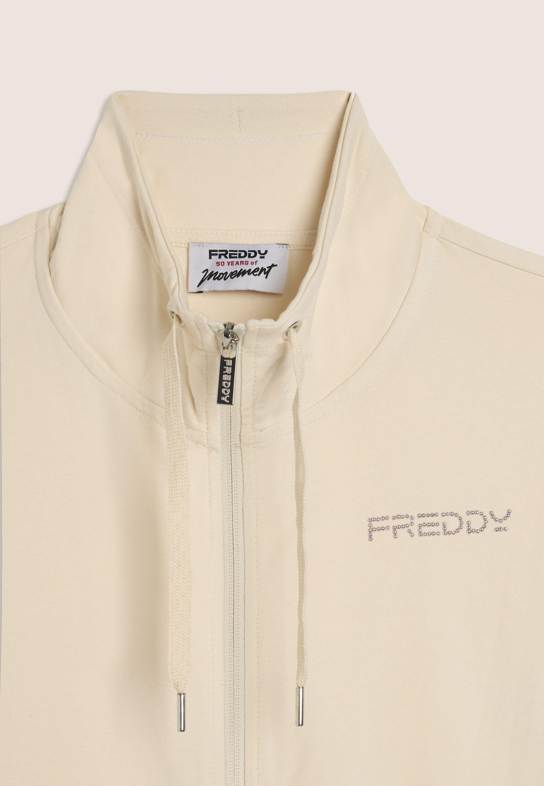 Felpa Comfort Fit Collo Alto con Zip e Logo FREDDY 3/3