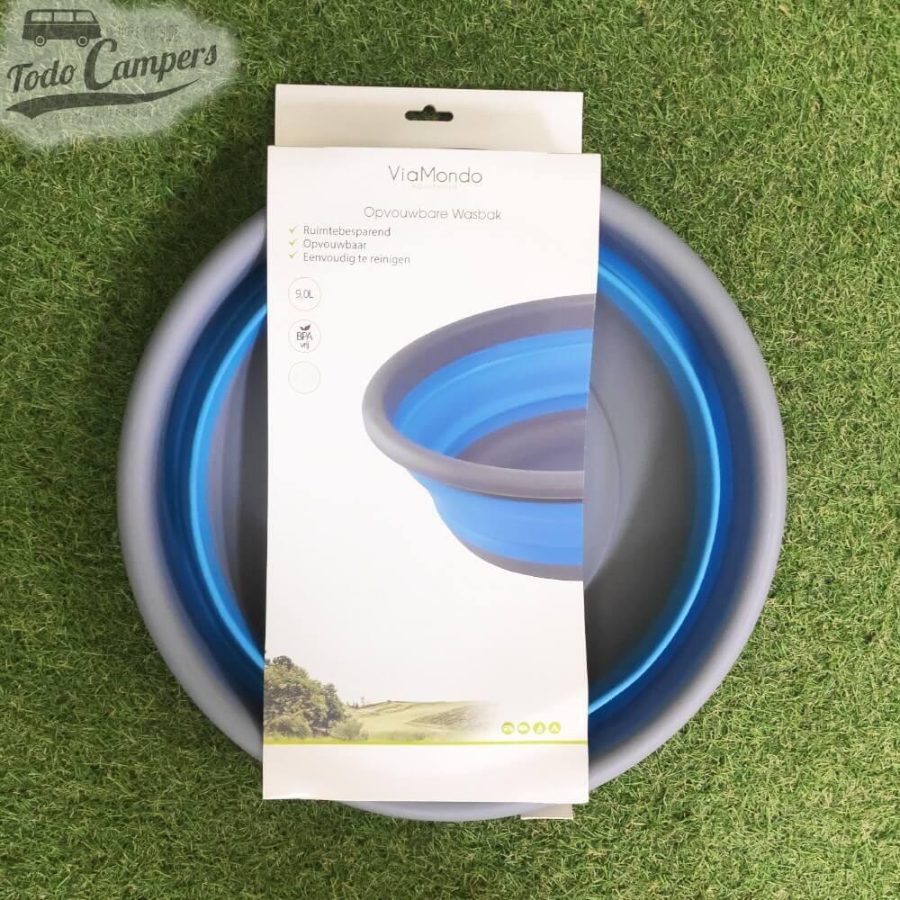 Cuenco / barreño plegable de silicona azul de 9 litros - 37,5 x 14 cm 3/7
