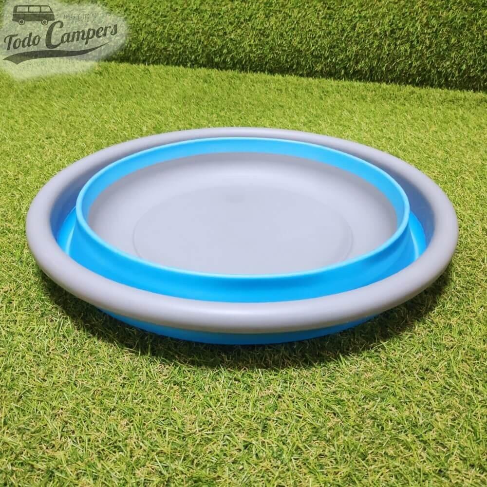 Cuenco / barreño plegable de silicona azul de 9 litros - 37,5 x 14 cm 6/7