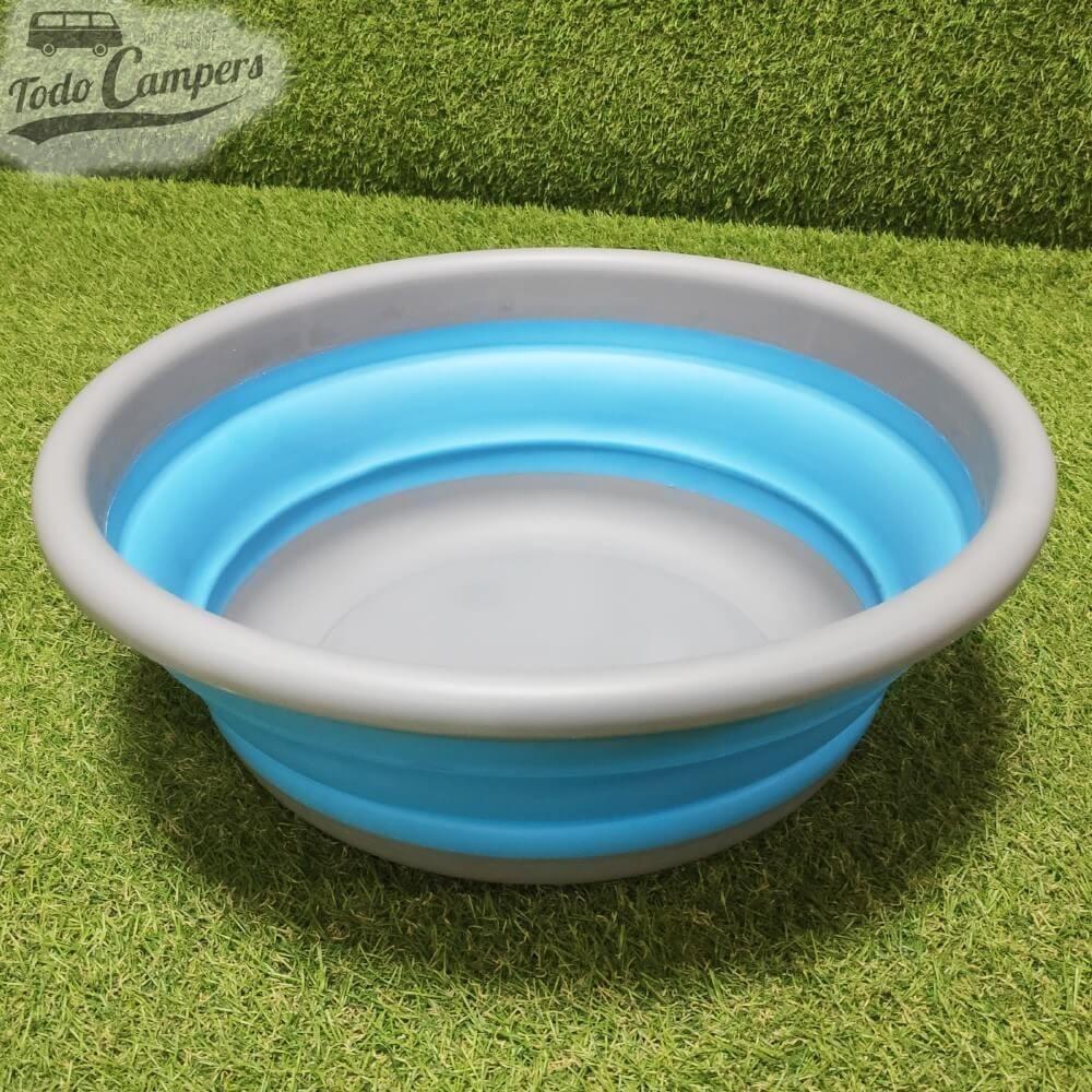 Cuenco / barreño plegable de silicona azul de 9 litros - 37,5 x 14 cm 7/7