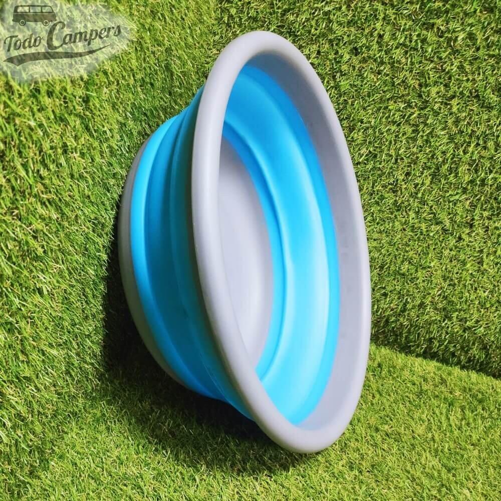 Cuenco / barreño plegable de silicona azul de 9 litros - 37,5 x 14 cm 5/7