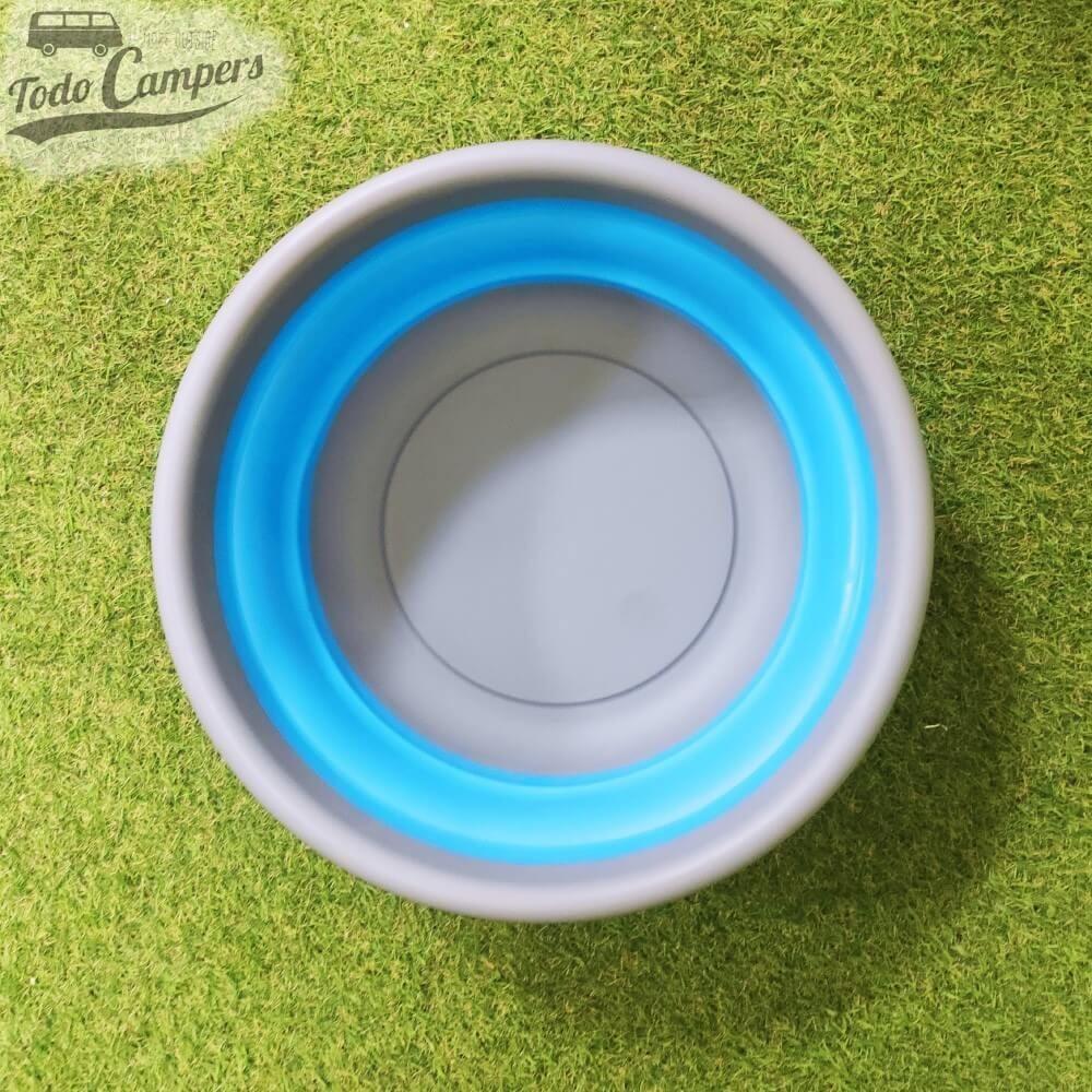 Cuenco / barreño plegable de silicona azul de 9 litros - 37,5 x 14 cm 4/7