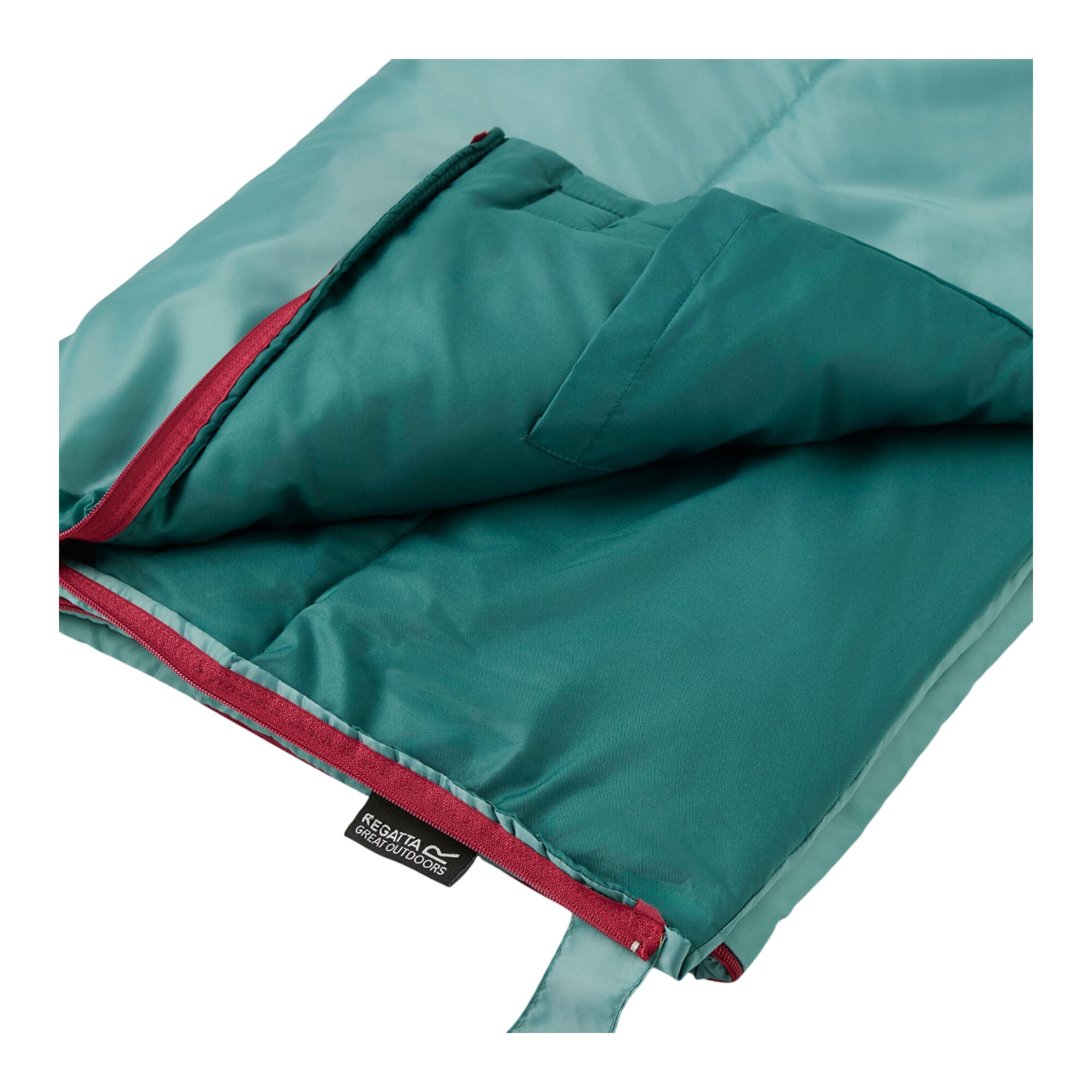 Sac De Couchage Ouverture Gauche PAVEN Enfant (Bleu Clair / Bleu Sarcelle) 3/5