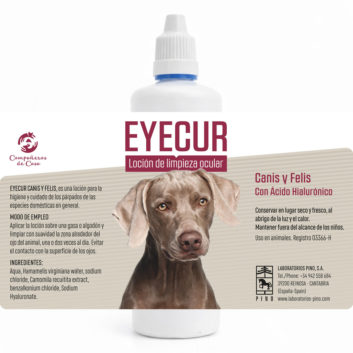 Loción Ocular Mascotas Unisex LABORATORIOS PINO Eyecur 125 ml 5/5
