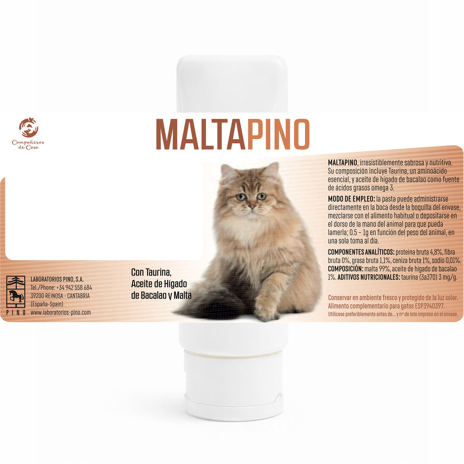 Pasta Malta Gatos Unisex LABORATORIOS PINO Malta Taurina Omega 3 5/5