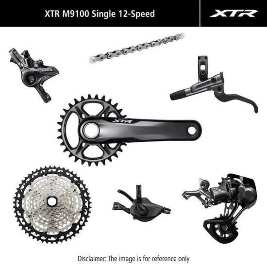 Mechanisches Mono-Disk-Bremsen-Kit mit 4 Kolben Shimano XTR M9120 I-Spec EV