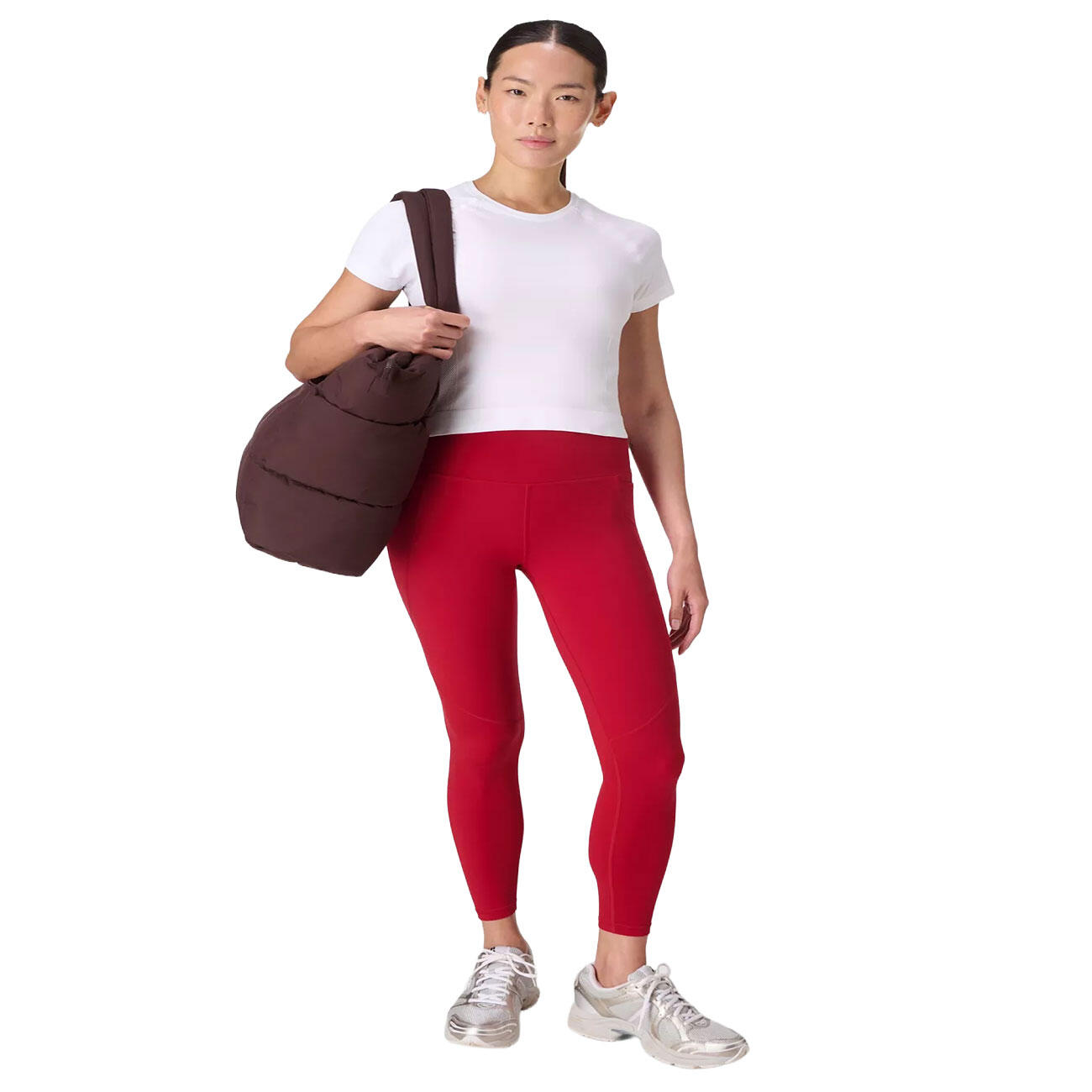 SWEATY BETTY Athlete Crop Seamless Workout T-Shirt  WIT XXL 3/7