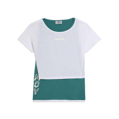 Completo t-shirt cropped e canotta con stampa perlata