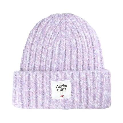 4F Damen Beanie F572 violett meliert