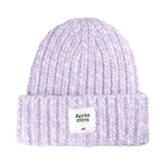 4F Damen Beanie F572 violett meliert