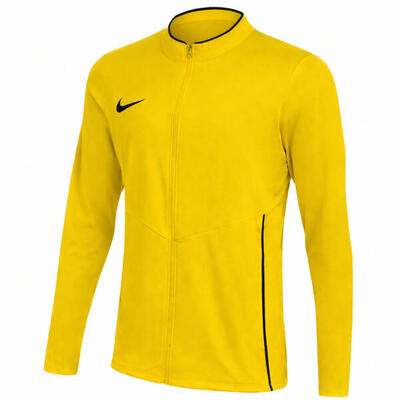 Nike heren sweater dri-fit trainingsmodel geel, ronde hals, fleece voering