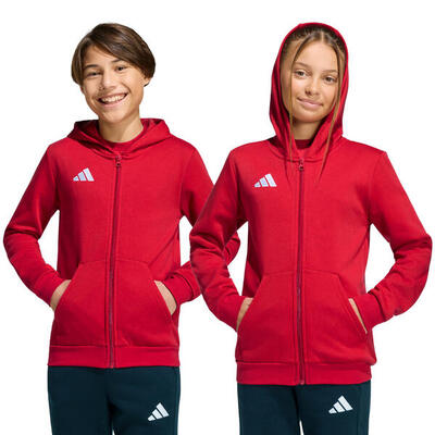 Adidas capuchonvest met ritssluiting voor kinderen - katoenmix, rood