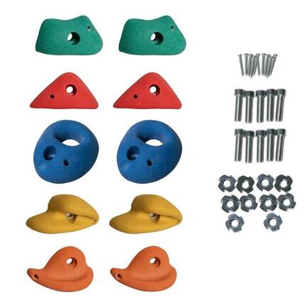 Lot de 10 Pierres à grimper d'escalade en polyrésine pour structures de jeux -
