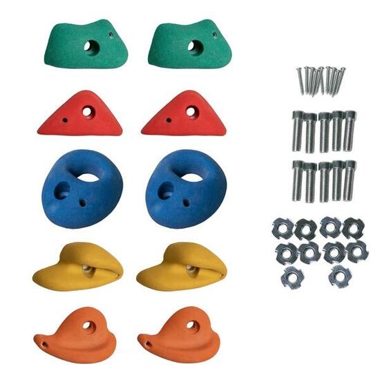Lot de 10 Pierres à grimper d'escalade en polyrésine pour structures de jeux -