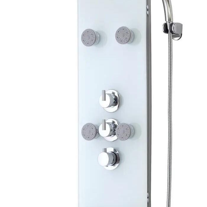 Ngk Schütte painel de ducha en vidrio blanco con mezclador termostático