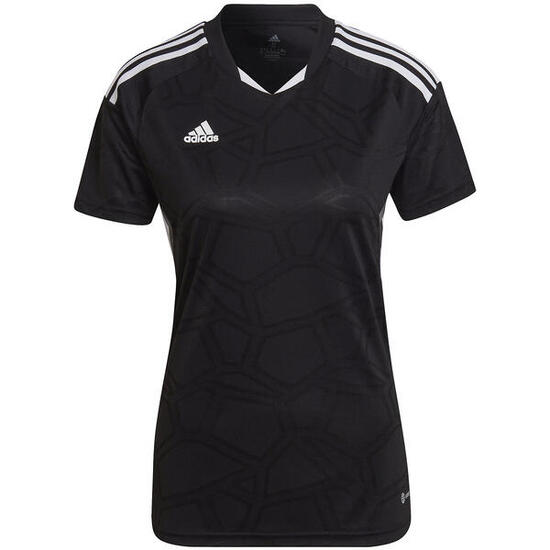 Maillot de football AEROREADY femme d’Adidas, manches courtes, ajusté, noir