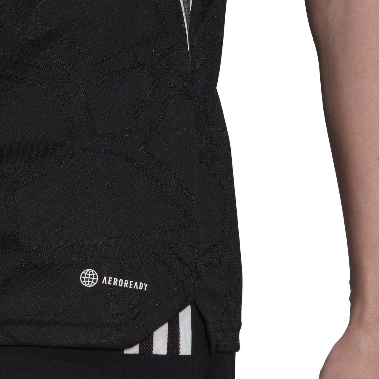 Maglia da calcio ADIDAS donna AEROREADY, maniche corte, aderente, Nero 6/7