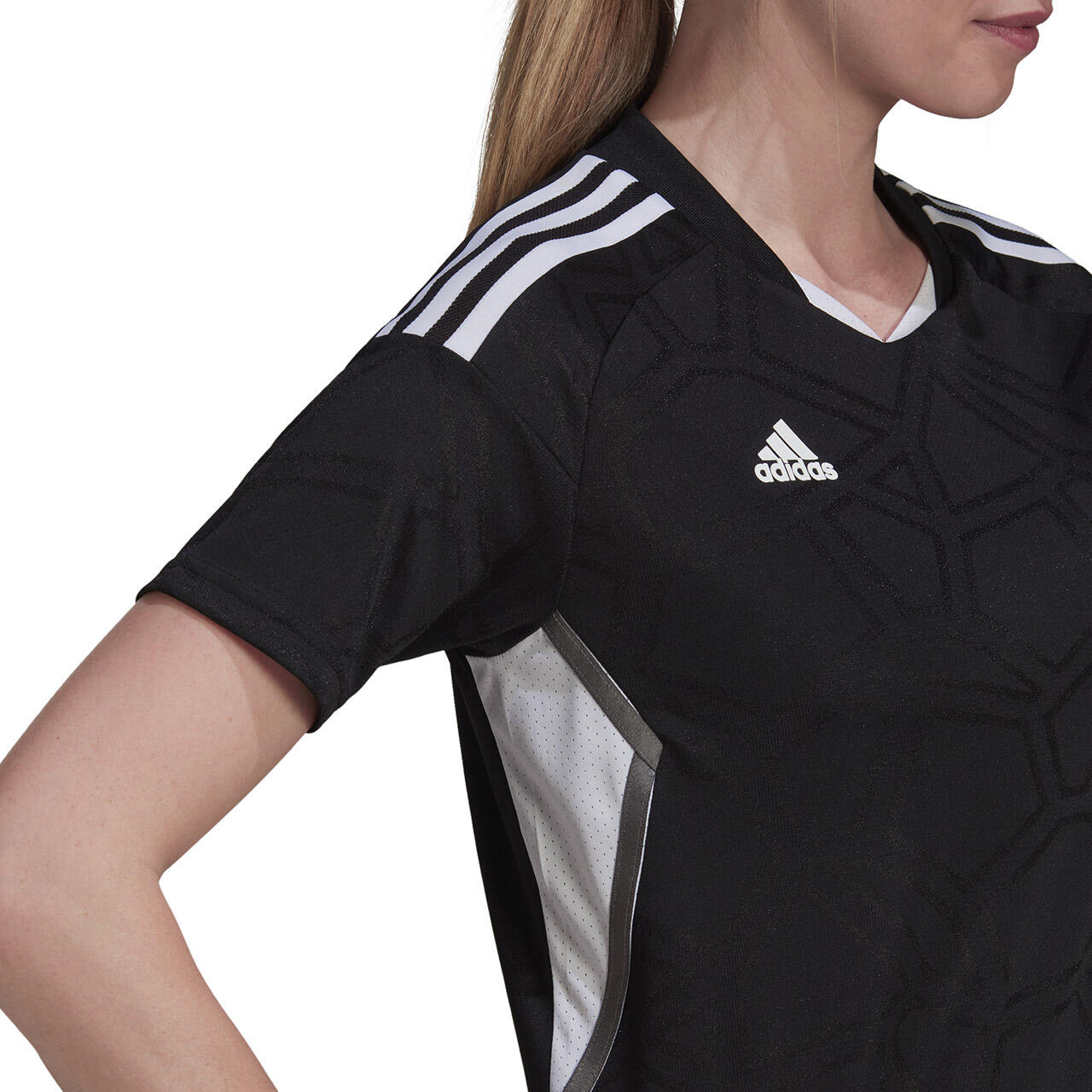Maglia da calcio ADIDAS donna AEROREADY, maniche corte, aderente, Nero 7/7