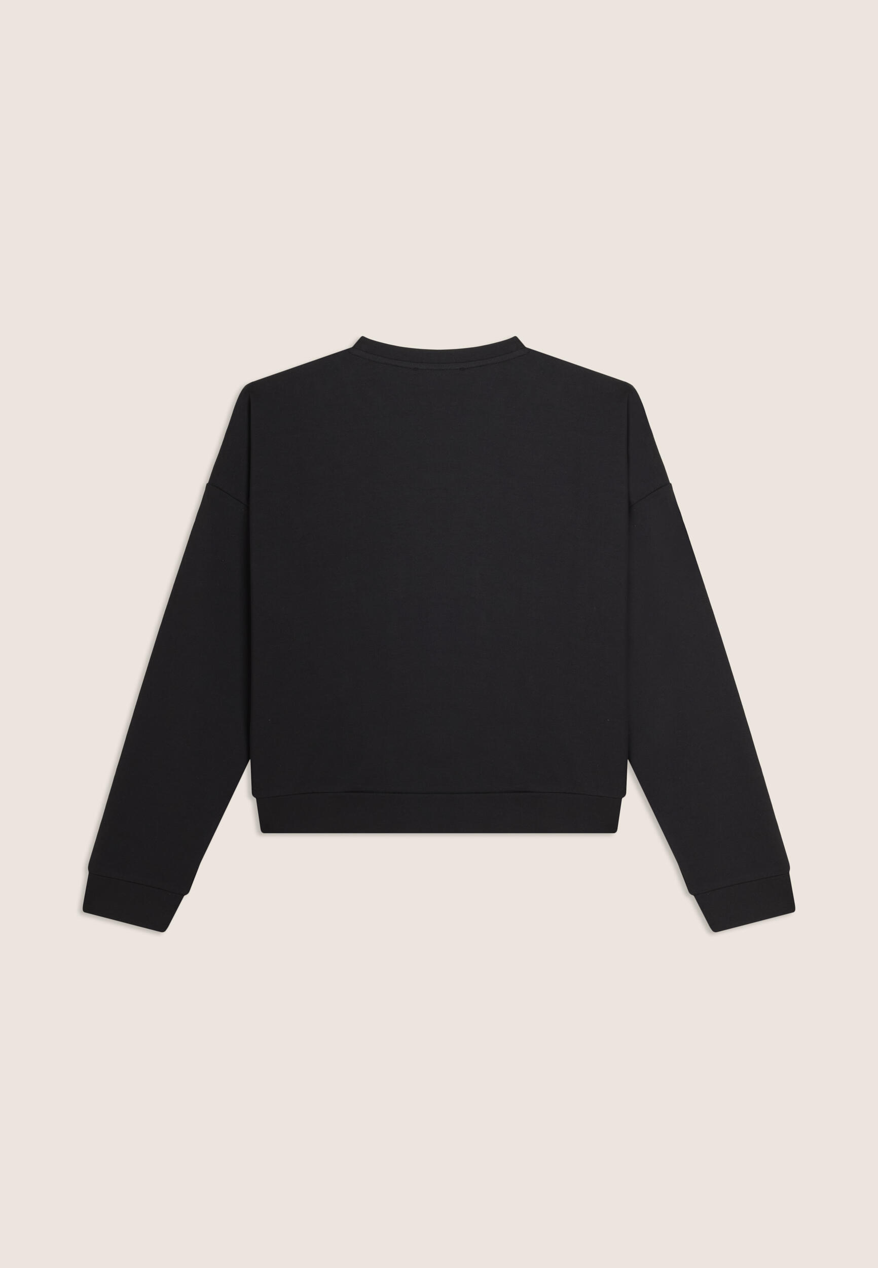 Sudadera corta comfort fit de cuello redondo 2/3