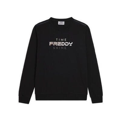Felpa Girocollo con Logo FREDDY e Slogan "Time Shine