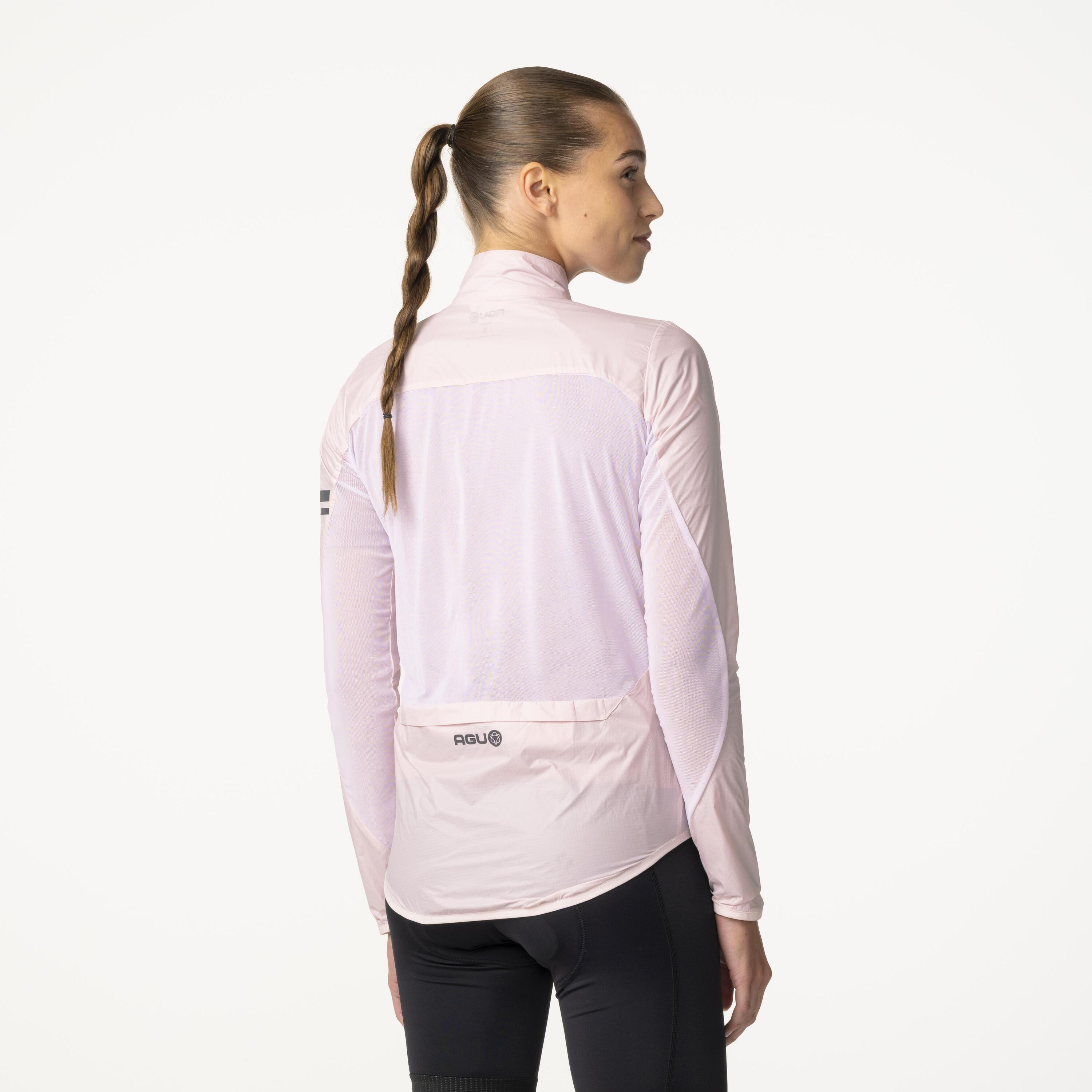 Coupe-vent vélo femme Essential léger rose 3/7