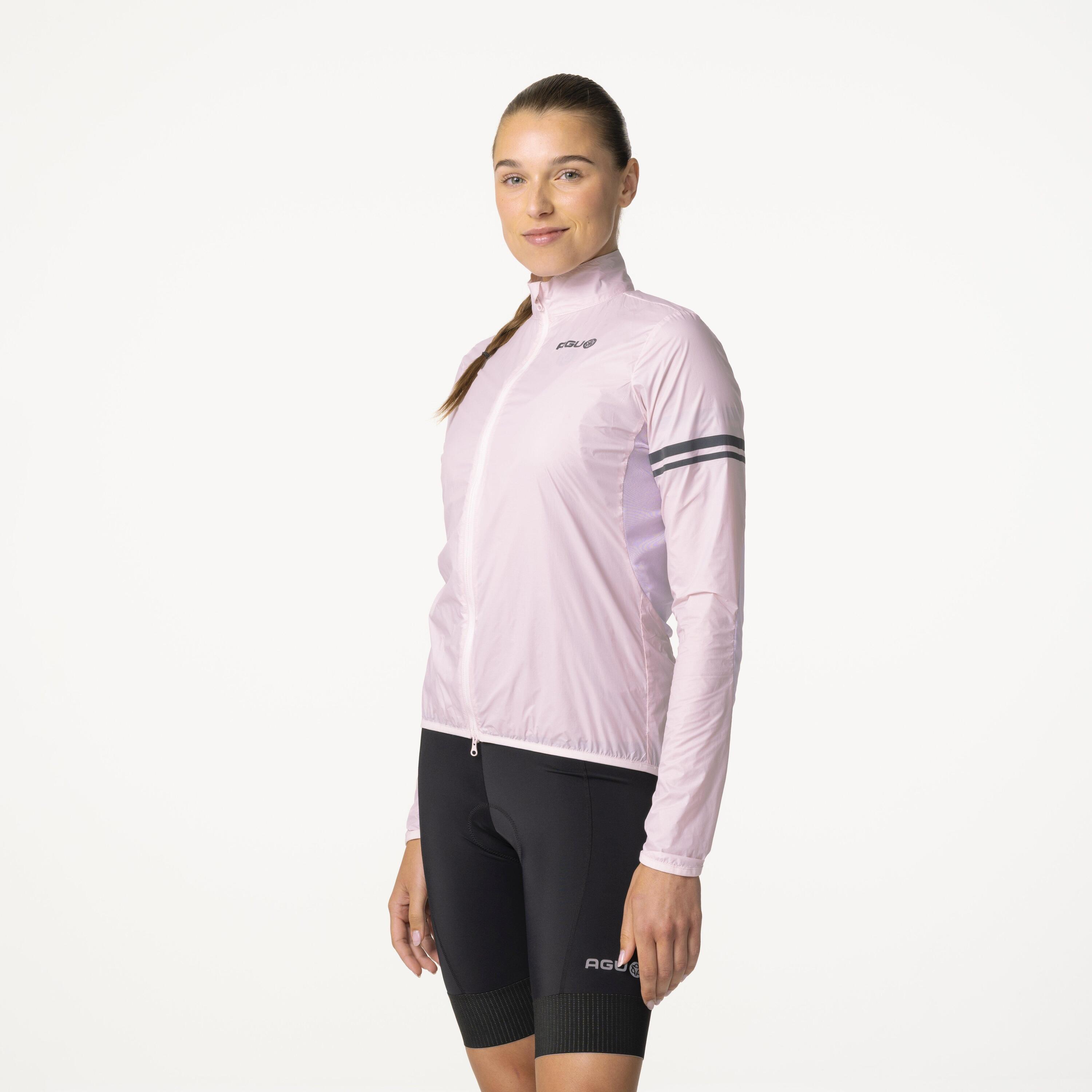 Coupe-vent vélo femme Essential léger rose 2/7